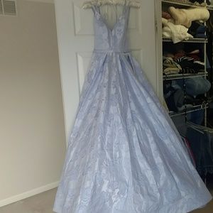 Beautiful Sherri Hill long embossed A-line dress.